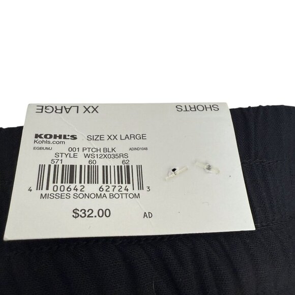 SONOMA Shorts Size XXL Womens Rayon Elastic Waist Black Pull On NWT - Picture 5 of 6